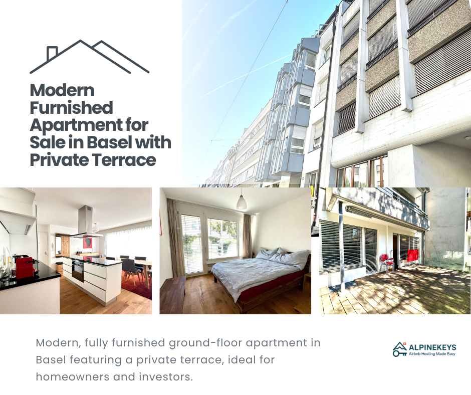 Fully Furnished Apartment for Sale in Basel with Private Terrace – Ideal Investment Opportunity 1 Modern, fully furnished ground-floor apartment in Basel featuring a private terrace, ideal for homeowners and investors.