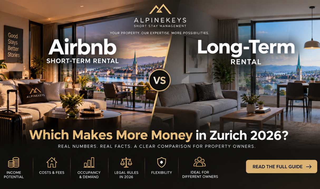 Airbnb vs Long-Term Rental in Zurich: Which Makes More Money in 2026?